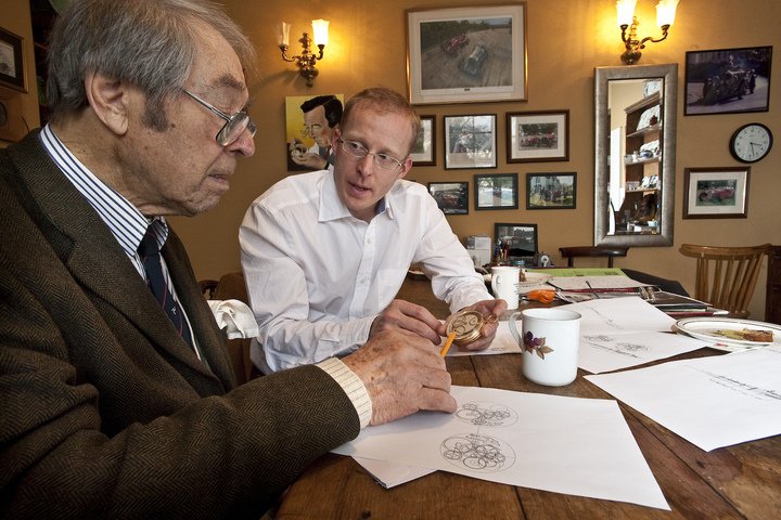 Roger W. Smith with his mentor George Daniels