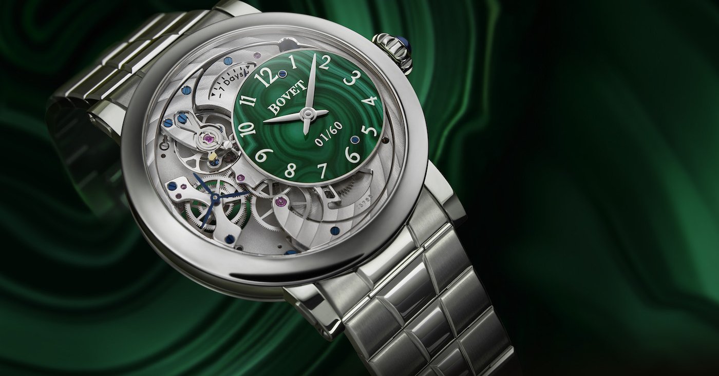 Bovet unveils Récital 12 with malachite and Tiger's Eye dials