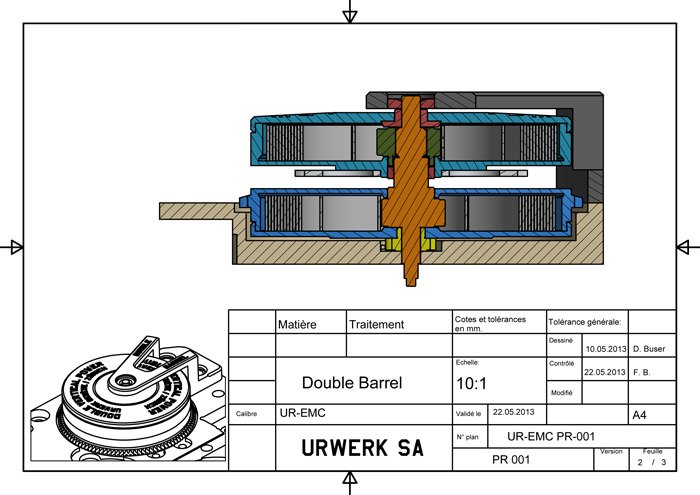 Power comes from large double mainspring barrels mounted vertically on a single shaft. These provide an 80-hour power reserve, which ensures stable and linear timing performance.