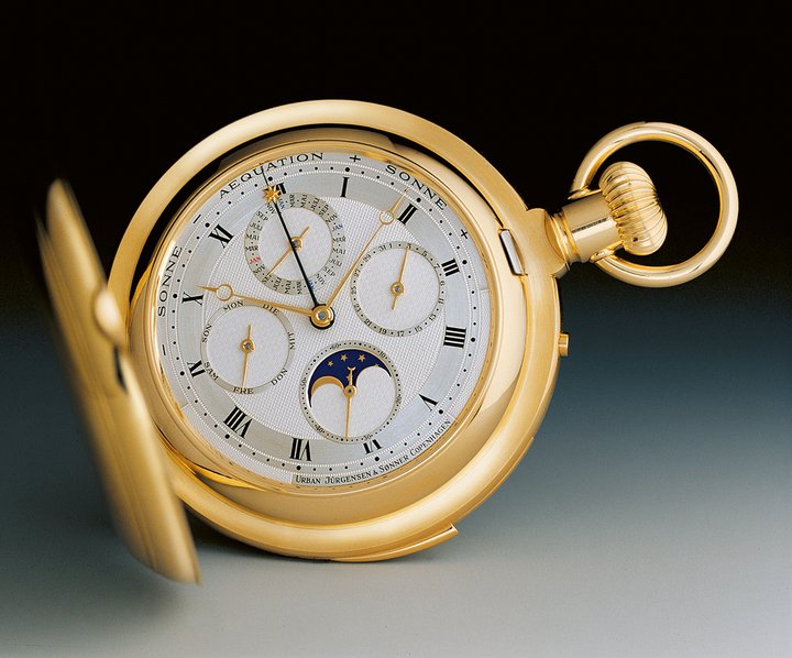 Astronomical pocket watch with minute repeater, perpetual calendar and equation of time indication. Unique piece.