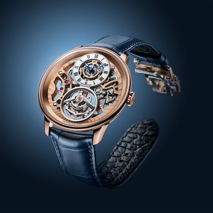 Arnold & Son Ultrathin Tourbillon Skeleton in red gold and platinum