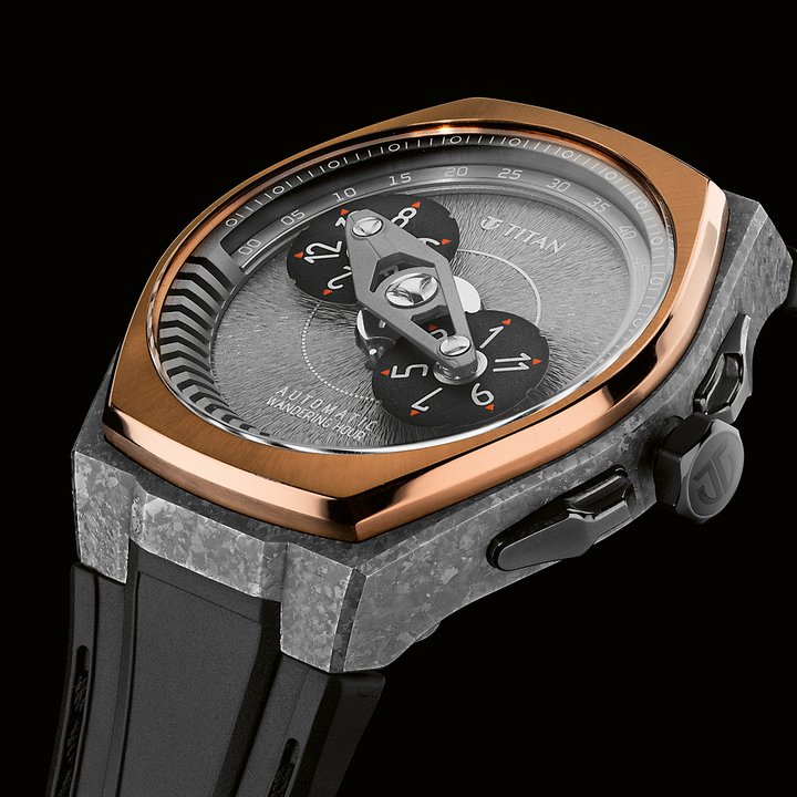 Stellar wandering hour, equipped with a Titan in-house mechanical automatic movement.