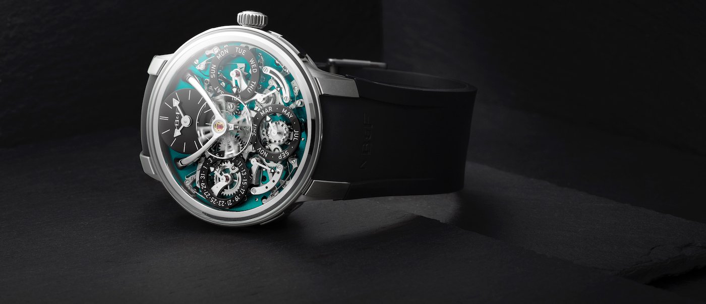 MB&F Legacy Machine Perpetual Evo titanium welcomes a blue version