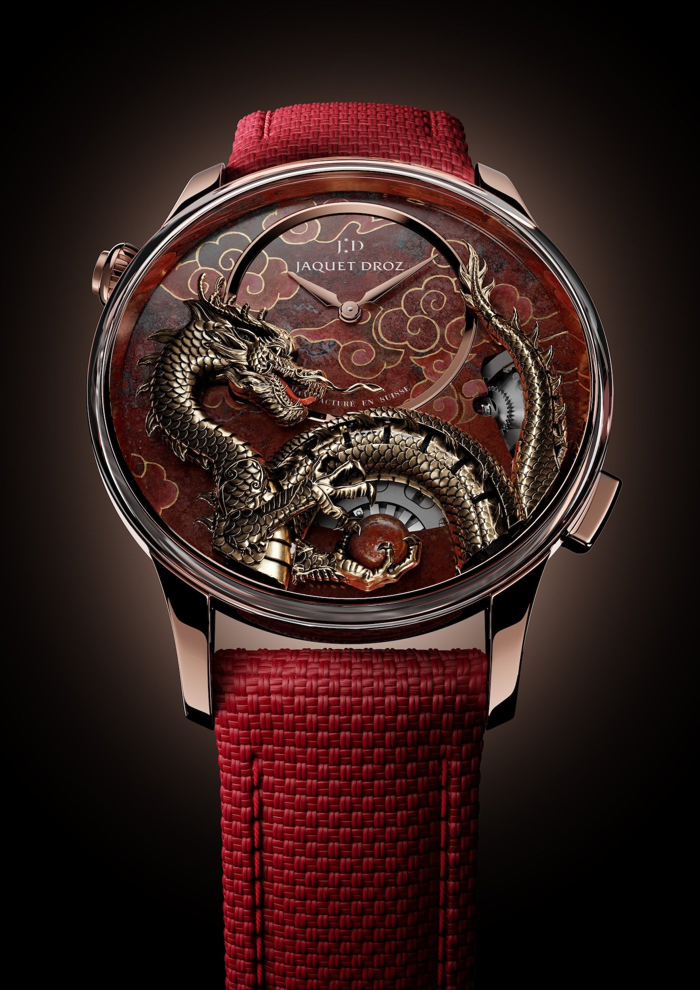 Jaquet Droz Imperial Dragon Automaton Red Gold in Cuprite