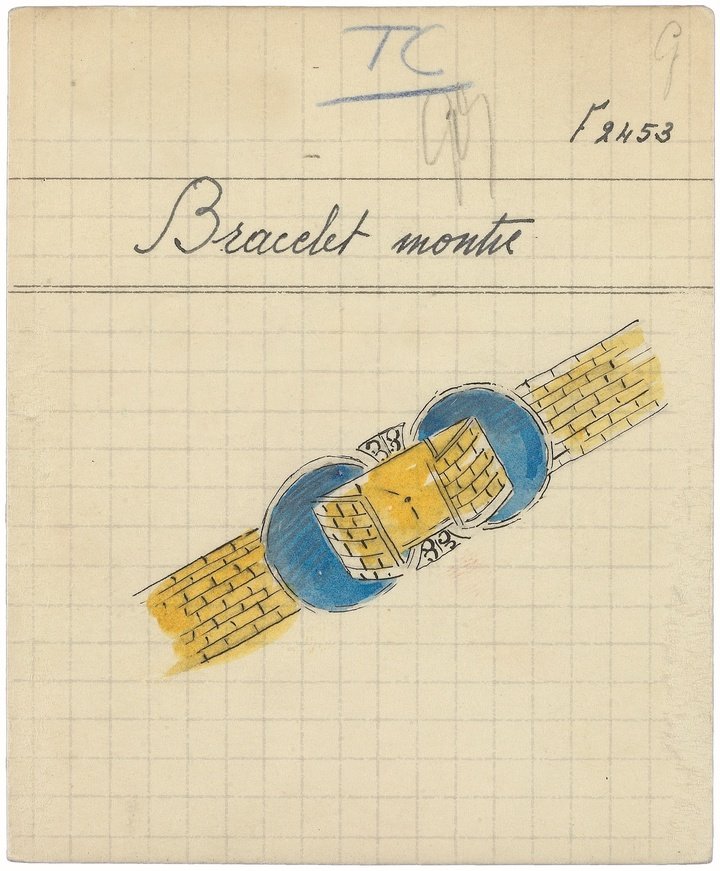 The Ludo Secret Watch, 1948 sketch, Van Cleef & Arpels archives
