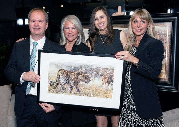 From left to right: Alan Stone-Wigg (COO, Sequel), Cindy Livingston (President, Gc), Stella Mays (Artist) and Virginie Riot-Billet (Vice-President, Gc)