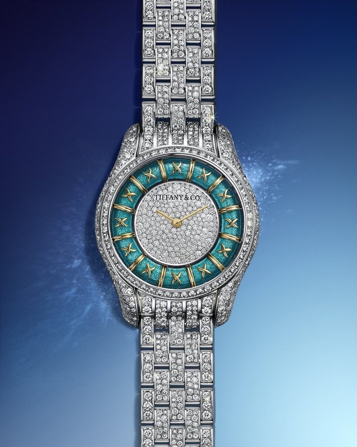 Tiffany & Co. reimagines its iconic Paillonné Enamel Bangles in a watch