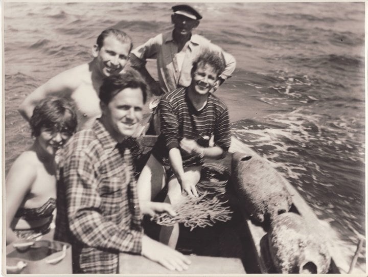 Jean-Jacques Fiechter, Blancpain co-CEO from 1950 until 1980, diving in the south of France.