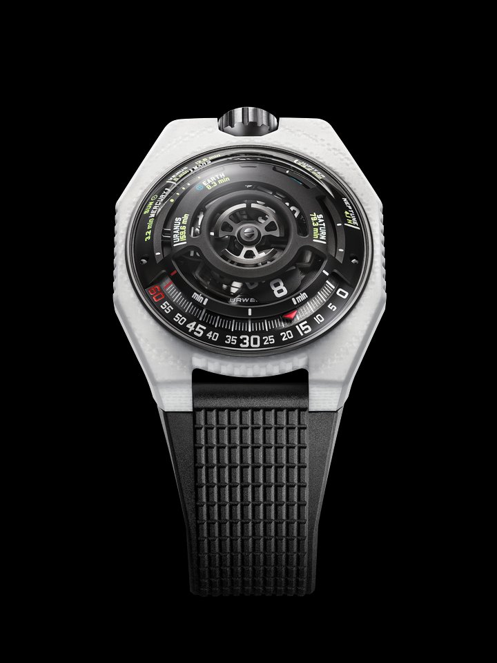 The UR-100V LS Ceramic by Urwerk: time flies at the speed of light