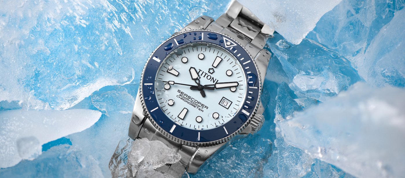 Titoni presents the sportily elegant Seascoper 300 – Ice Blue