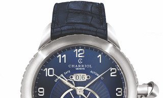 Charriol's Grande Date GMT in striking ocean blue