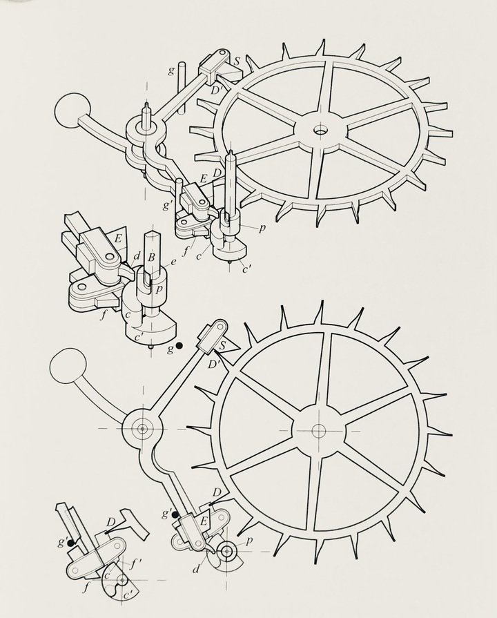 Thomas Mudge (1717-1794): detached lever escapement for the pocket watch presented to Queen Charlotte, wife of George III. Page 219.