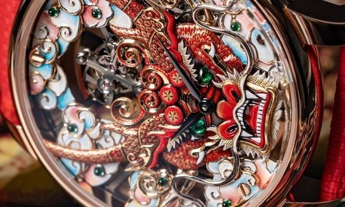 Jaquet Droz presents one-of-a-kind Dragon Mask Tourbillon in Red Gold