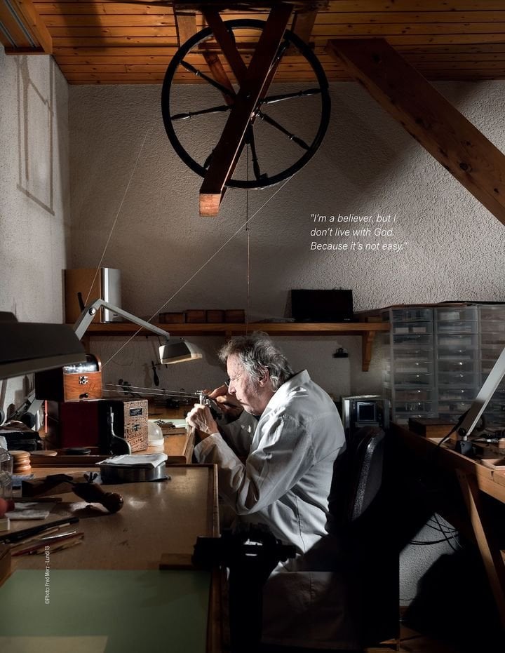 Daniel Roth at his workbench.