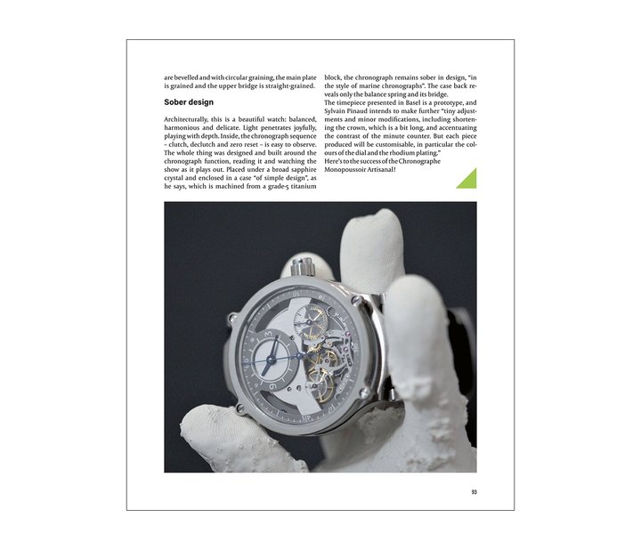 Sylvain Pinaud presents his Chronographe Monopoussoir Artisanal in Europa Star, June 2019.