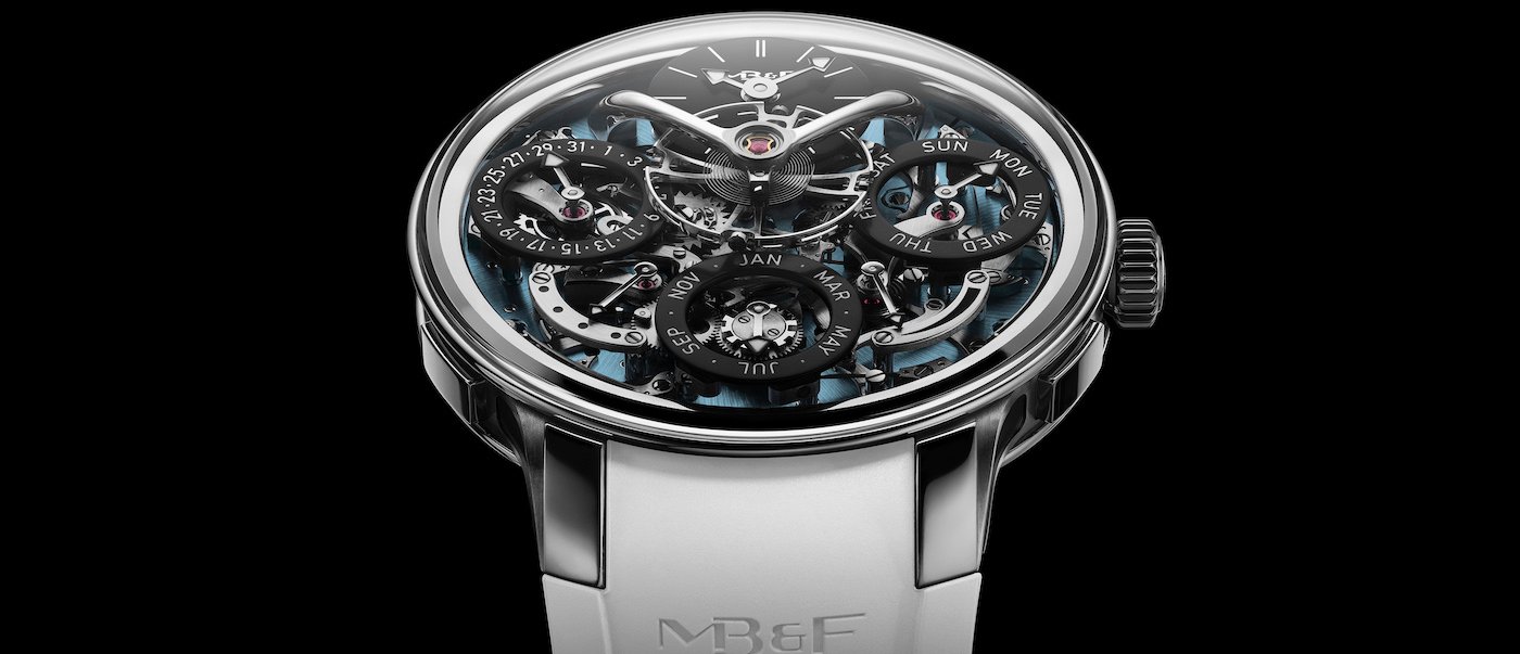 MB&F Legacy Machine Perpetual Evo titanium welcomes a blue version