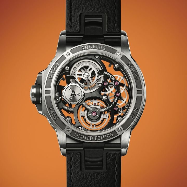 Angelus flying tourbillon skeleton titanium orange edition: a zest for precision