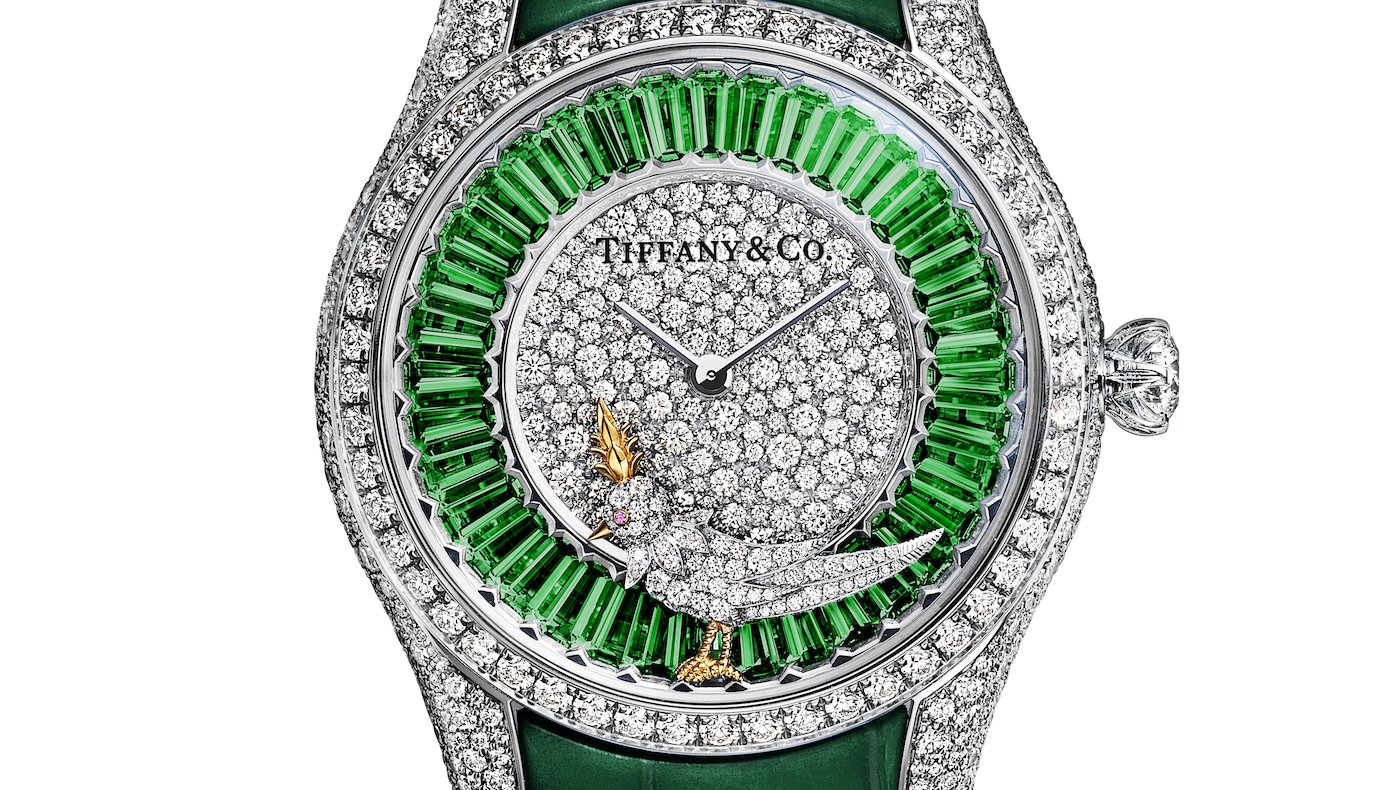 Tiffany Bird on a Rock Full Pavé Diamond watch in two new versions