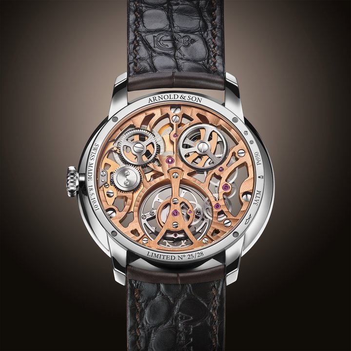 Arnold & Son Ultrathin Tourbillon Skeleton in red gold and platinum