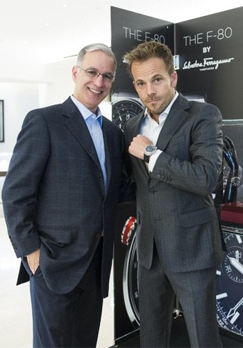 Stephen Dorff sporting his F-80 Watch by Salvatore Ferragamo Timepieces