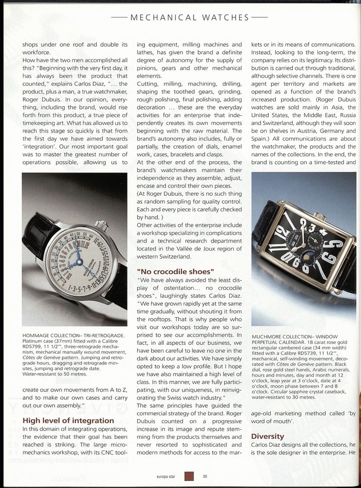 Between serenity and fire, 30 years of Roger Dubuis