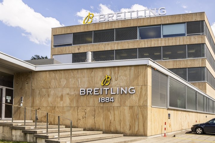 The entrance to Breitling Chronométrie in La Chaux-de-Fonds, opened in 2001.