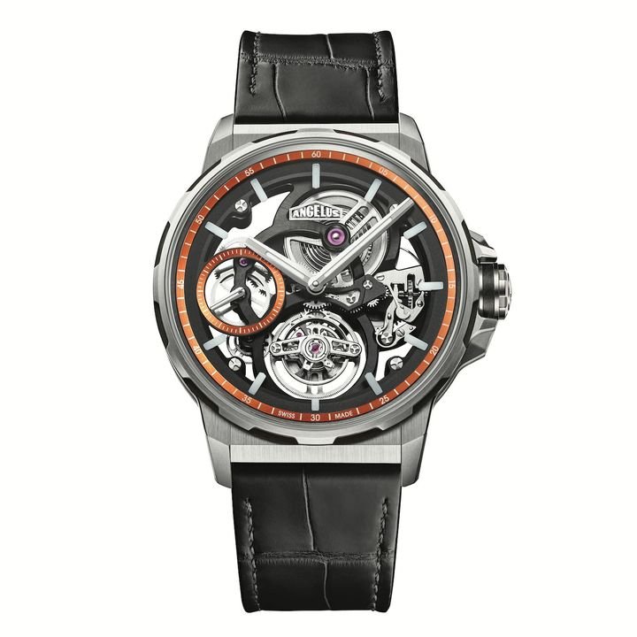 Angelus flying tourbillon skeleton titanium orange edition: a zest for precision