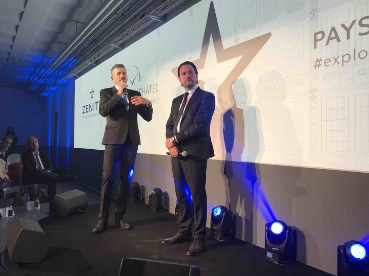 Julien Tornare, CEO at Zenith, and Yann Engel, Director Neuchâtel Tourism at the launch of “Le monde étoilé de Zenith”