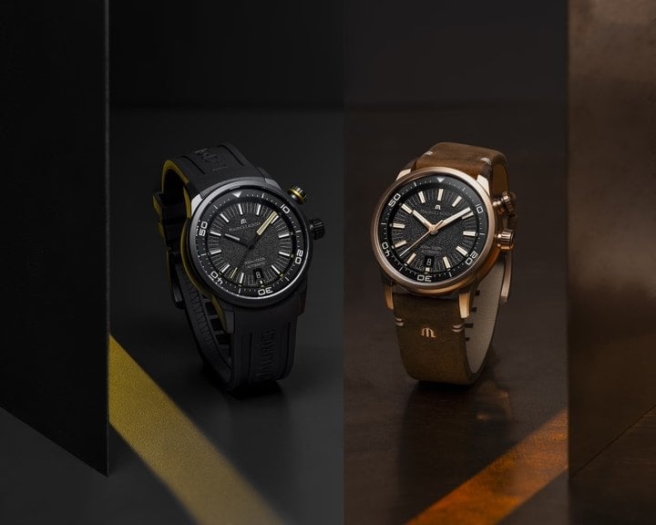 The brand has also revived and reimagined its Pontos S Diver dive watch collection, originally introduced in 2013. Here are two recent variants: a limited edition of 888 pieces with a bronze case and a special edition with a black DLC-coated steel case.