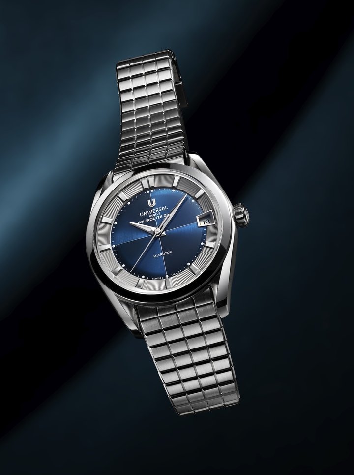 The new Polerouter is true to the original version with its distinctive outer dial, twisted lugs and signature crosshair. It adds a contemporary touch with its domed dial with two finishes bringing even more texture and artistic beauty.