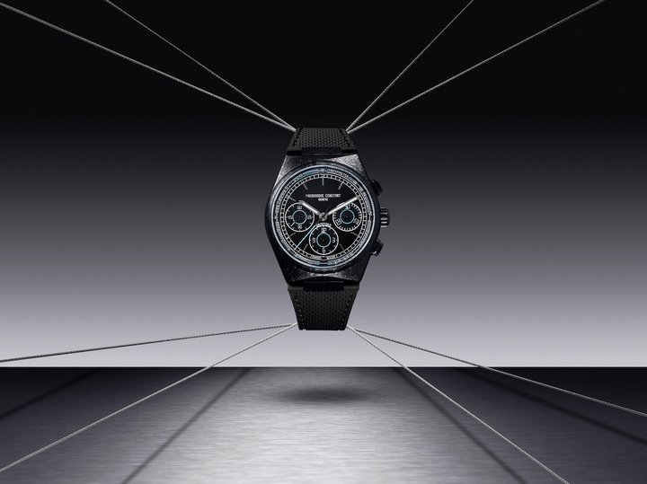 Unveiled at Dubai Watch Week, this Highlife Chronograph Automatic combines Bamford's signature style with Frederique Constant's expertise. The timepiece features a crystallised titanium case, striking contrasts and optimal readability.