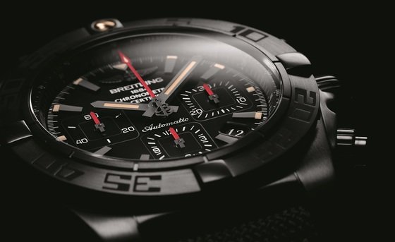 Breitling's Chronomat 44 Blacksteel adds edge to its dial 