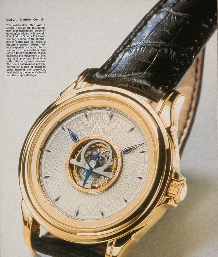 Omega's first Central Tourbillon, presented in Europa Star in 1995. 