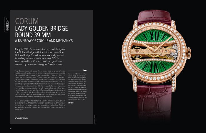 CORUM Lady Golden Bridge Round 39 MM 