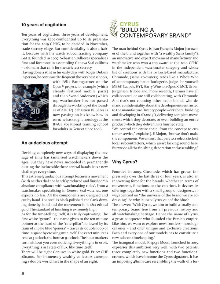 Cyrus: a surgical approach to watchmaking