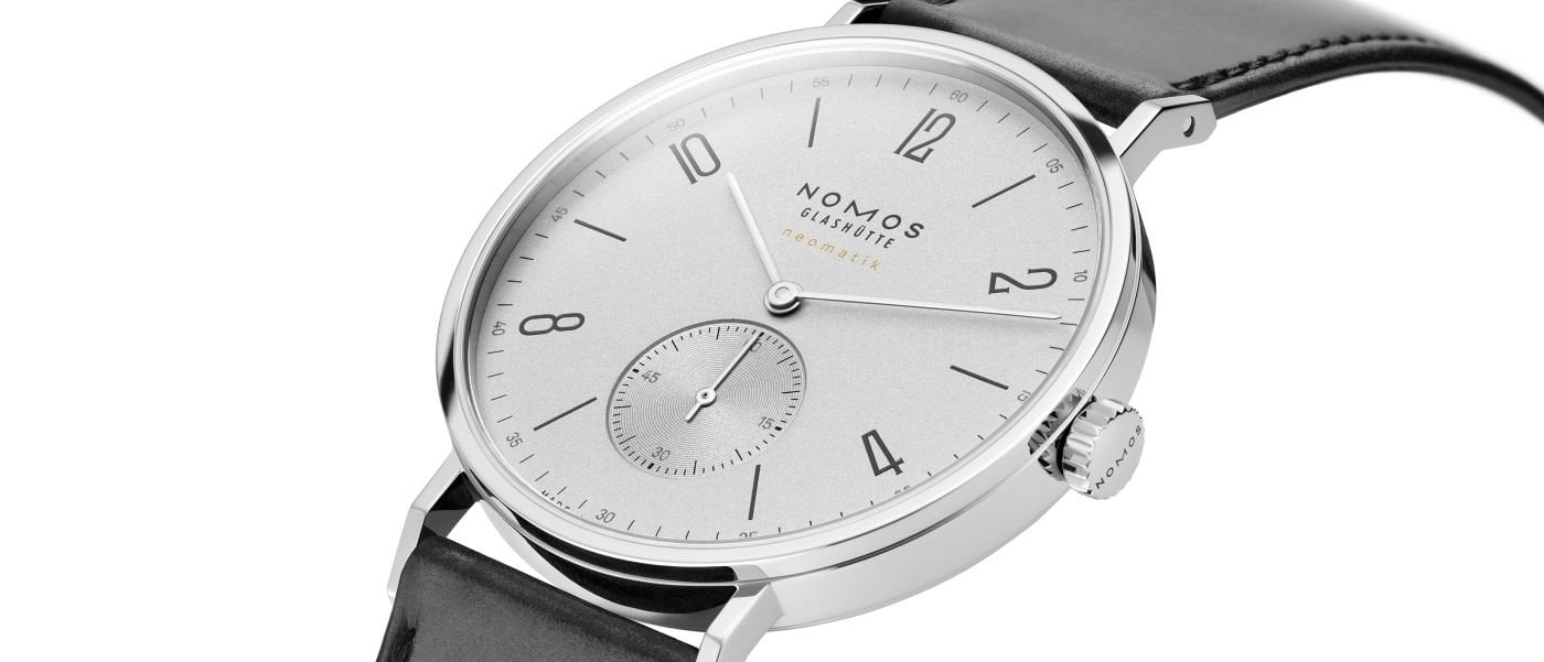 The Nomos classic Tangente neomatik now in platinum gray