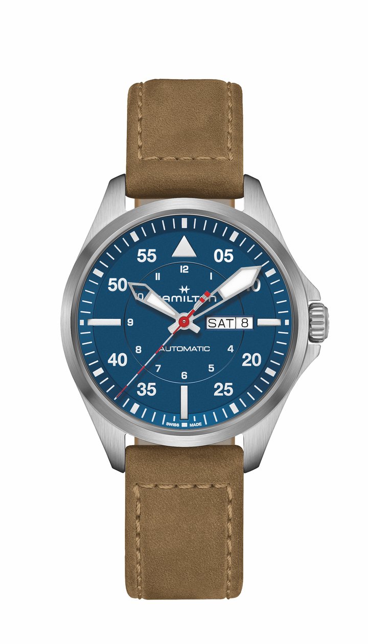 Hamilton Khaki Aviation Pilot Air-Glaciers in partnership with rescuers