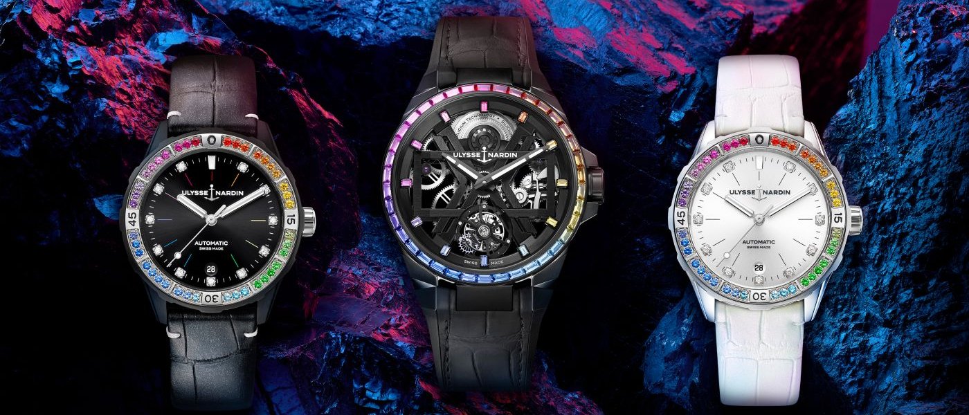 Ulysse Nardin plunges into the polychromatic world of the neon rainbow setting