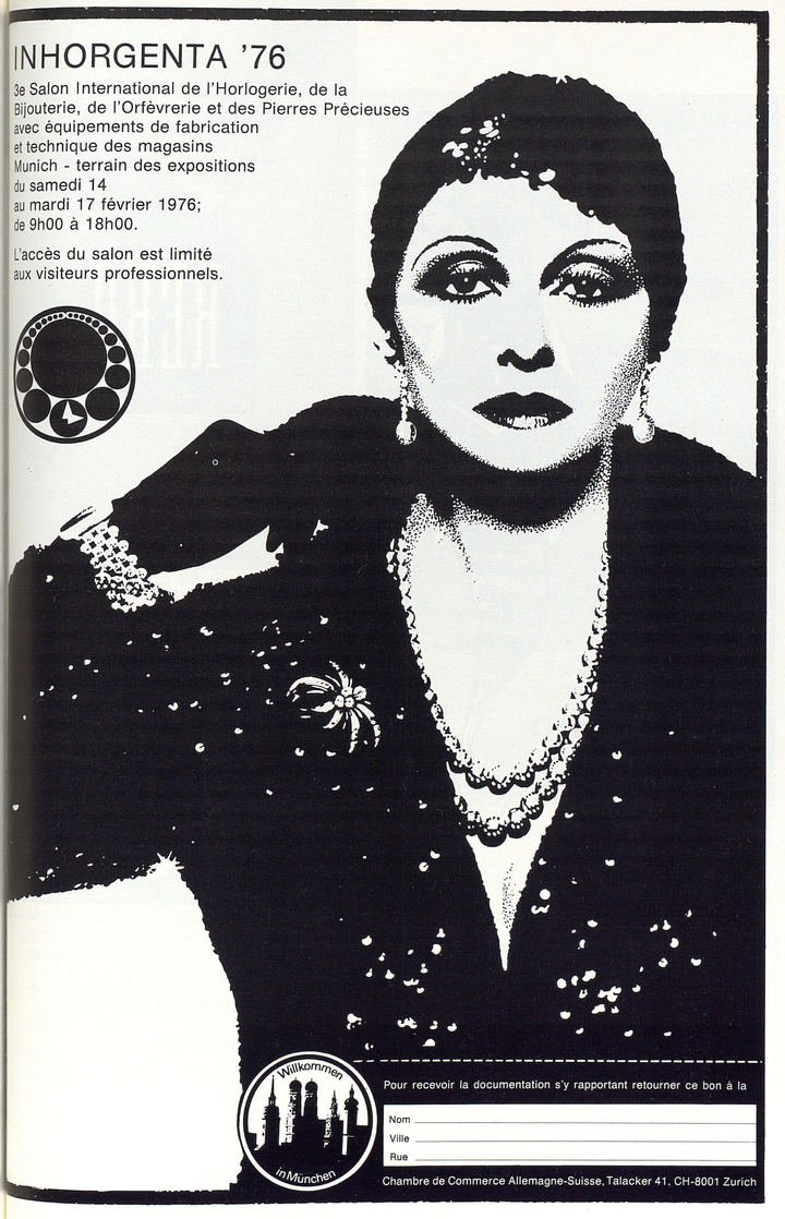 Poster for the 1976 edition of Inhorgenta published in Europa Star's Trade Bulletin