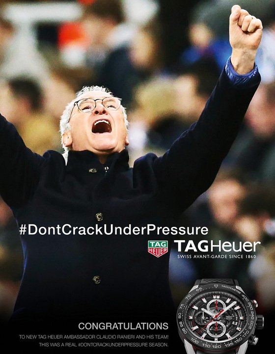 Champion Claudio Ranieri joins TAG Heuer