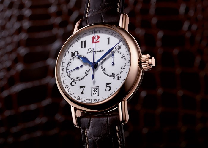 Column-wheel single push-piece chronograph by Longines