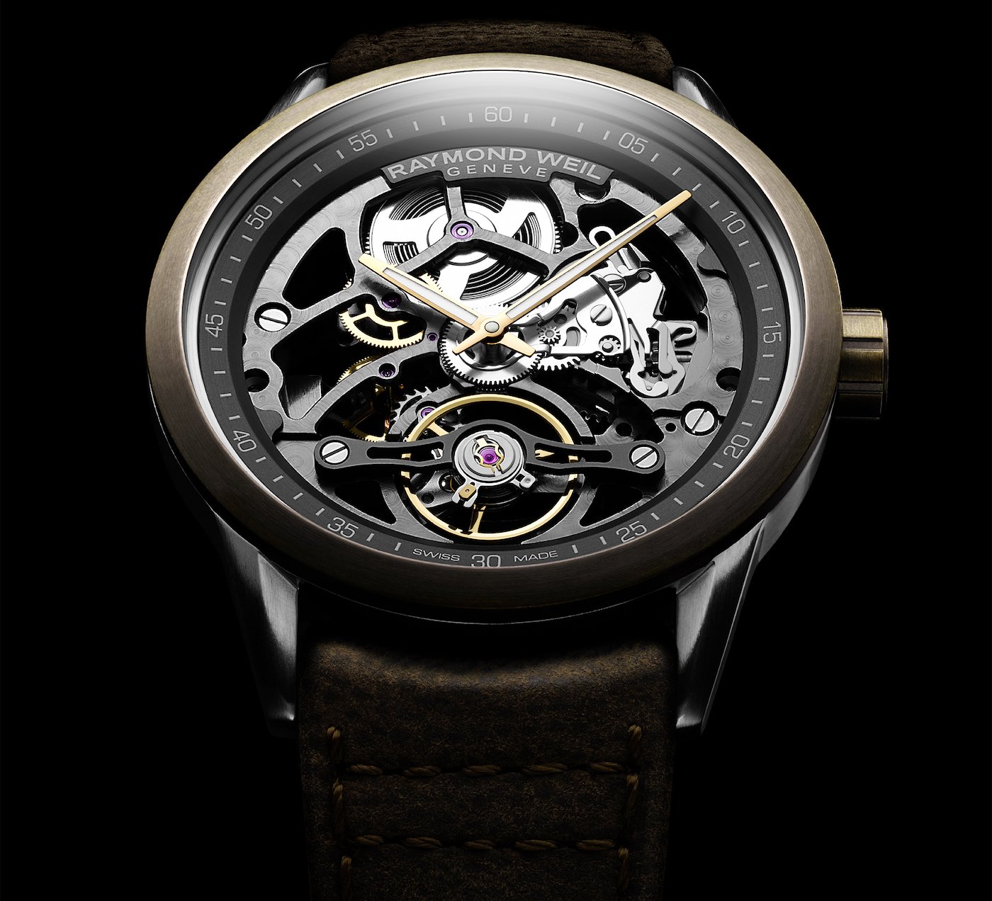 Raymond Weil: a new Freelancer Skeleton in bronze