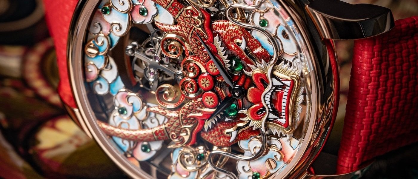 Jaquet Droz presents one-of-a-kind Dragon Mask Tourbillon in Red Gold