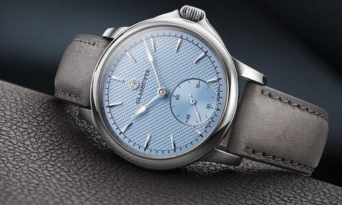 Tutima Glashütte presents the award-winning Patria with a light blue dial