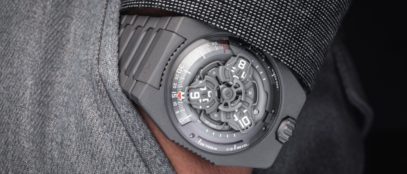 Urwerk: the UR-100V appears in a Full Titanium Jacket