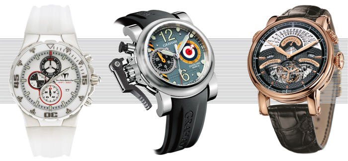 JUBILÉE CHRONO by TechnoMarine, CHRONOFIGHTER OVERSIZE OVERLORD MARK III by Graham, GRAND TOURBILLON PERPETUAL by Arnold & Son