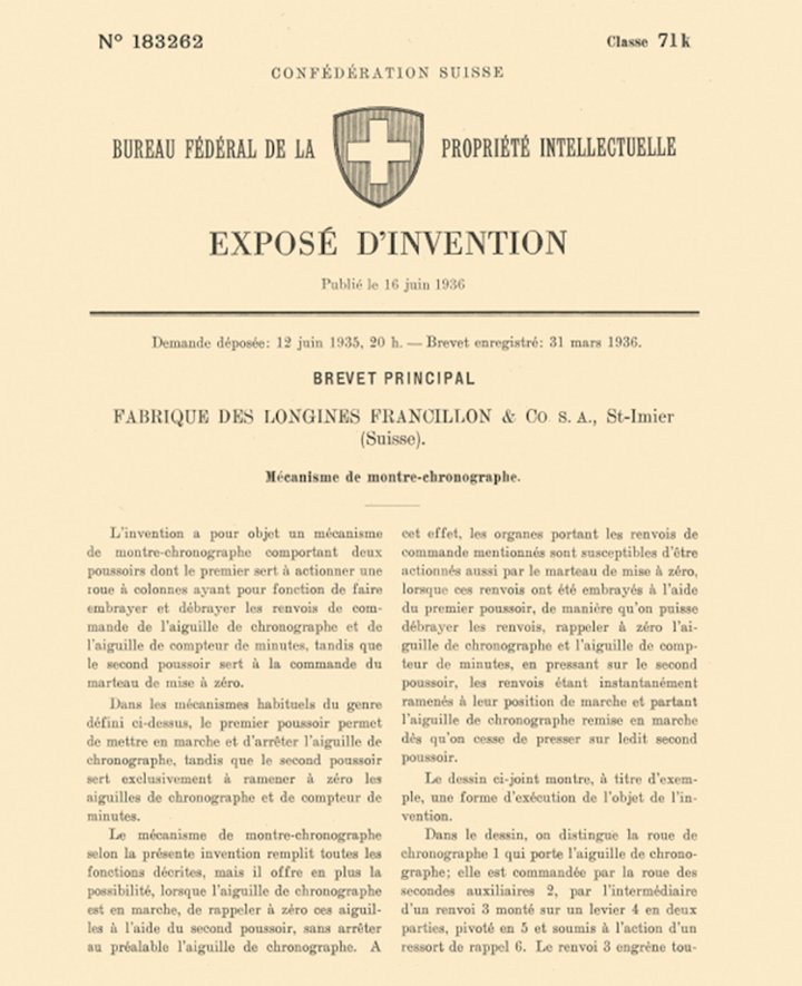 The flyback patent, application filed on 12 June 1935 and patent registered on 31 March 1936.
