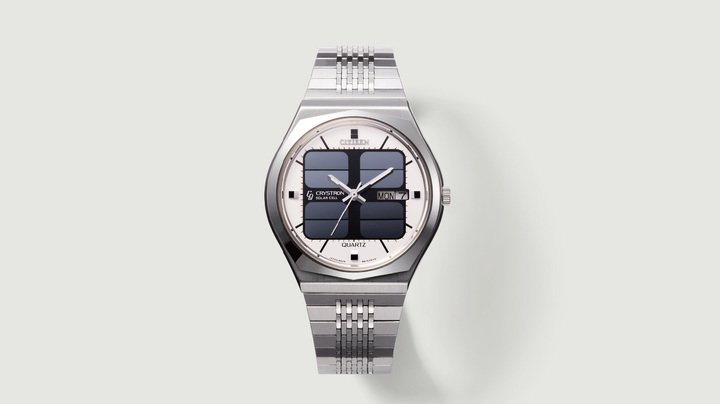 Thanks to its solar cells integrated directly into the dial, the Crystron Solar Cell launched by Citizen in 1976 is an iconic watch in the history of horology, marking the arrival of light power in analogue watches. This technology later became the foundation of the Eco-Drive system.