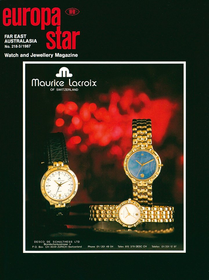 Maurice Lacroix on the cover of Europa Star in 1987.