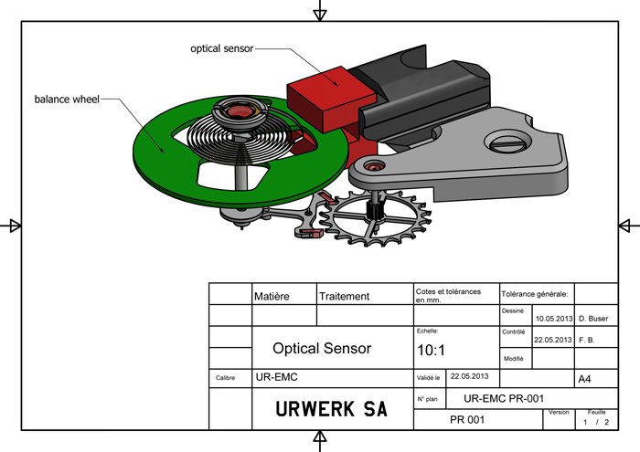 A balance wheel made of ARCAP, an alloy long admired by URWERK for its non-magnetic and anti-corrosion properties. The highly original balance wheel was designed for optimal aerodynamics and minimal amplitude loss.